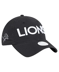 New Era Women's Black Detroit Lions Cece 9TWENTY Adjustable Hat