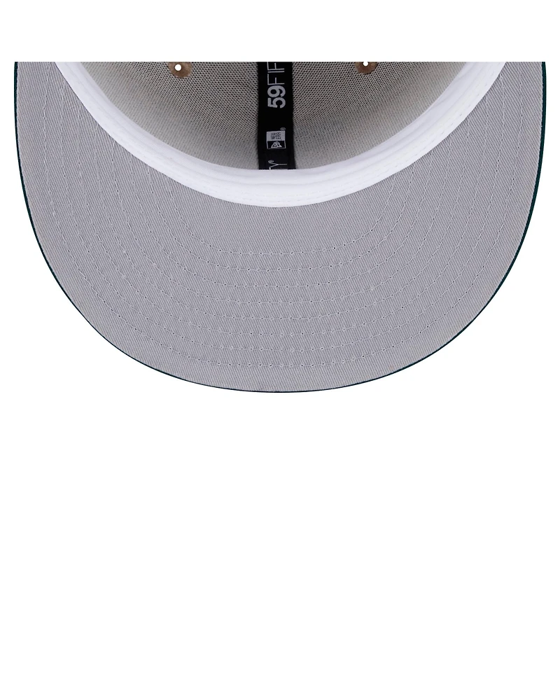 New Era Men's Khaki Athletics 59FIFTY Fitted Hat