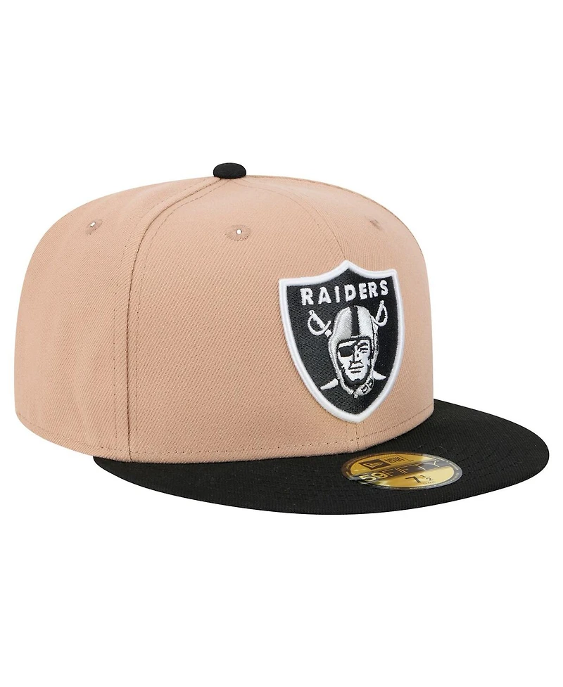New Era Men's Tan Las Vegas Raiders Logo Main 59FIFTY Fitted Hat