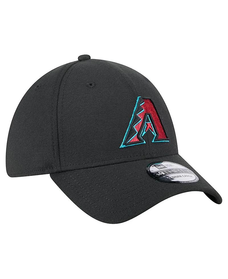 New Era Men's Black Arizona Diamondbacks Logo 39THIRTY Flex Hat