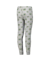 Outerstuff Big Boys and Girls Green Bay Packers Long Sleeve T-Shirt and Pants Sleep Set