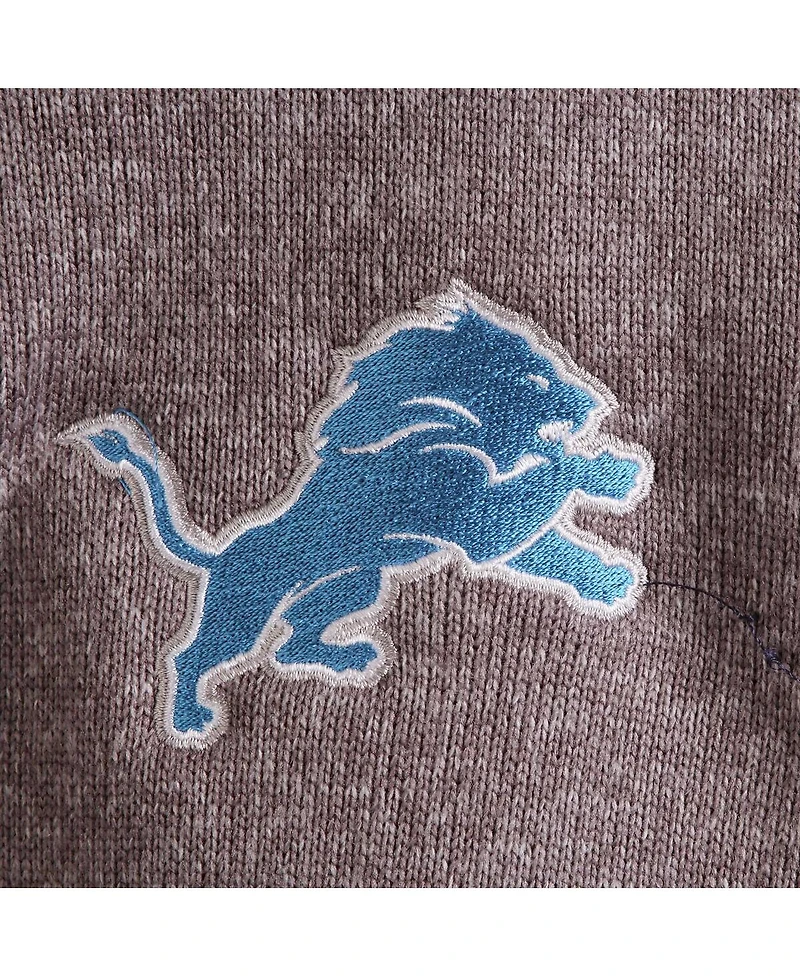 Antigua Men's Charcoal Detroit Lions Fortune Quarter-Zip Pullover Jacket