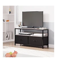 gaomon Dresser Tv Stand for Bedroom,TV Console with Drawers, 2 Drawers Entertainment Center with Open Shelf, Media Console for 50 Inch TV, Dresser wit