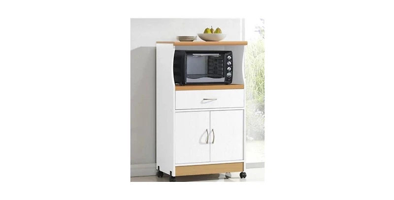 Slickblue Kitchen Utility Cabinet Microwave Cart with Caster Wheels