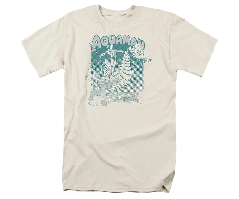 Dc Aquaman Mens Comics Catch A Wave Short Sleeve Adult Tee / T-Shirt