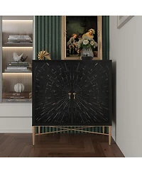 Vintage Wood Storage 2 Door Accent Cabinet