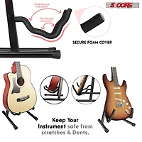 5 Core Guitar Stand A Frame Shape w Soft Foam Arm Non Slip Rubber for Acoustic Electric Bass - Gss Bpnk 1PC