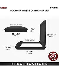 Rev-a-Shelf 35 Qt Trash Can Replacement Lid, Champagne (Lid Only) Rv-35-lid-12-1