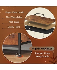 Wlive Wide Fabric Dresser 6 Drawer Dresser Tv Stand for 60/" Tv Dressers Bedroom Furniture Large Storage Tower Unit with Fabric Bins Dresser for Bedro