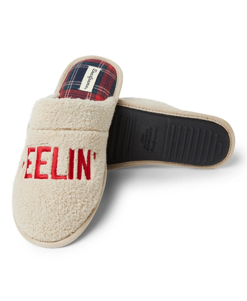 Dearfoams Men's Tyler Novelty Holiday Christmas Scuff Slipper