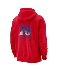 Nike Men's Red Philadelphia 76ers Courtside Club Pullover Hoodie