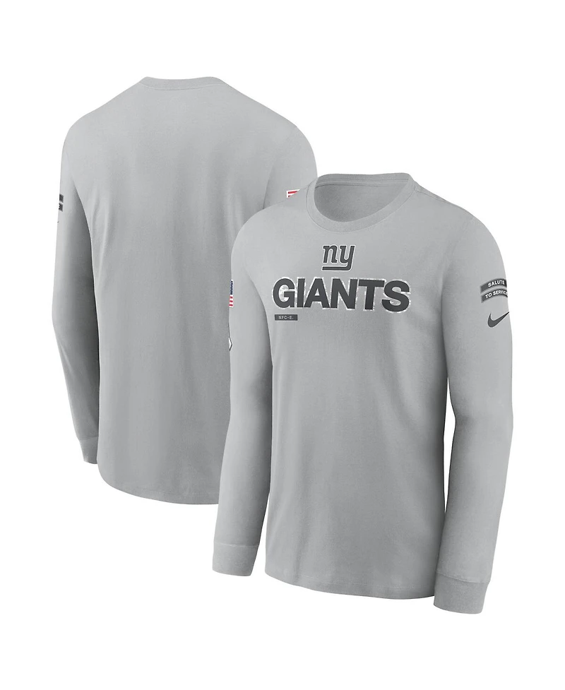 Nike Men's Gray New York Giants 2024 Salute To Service Long Sleeve T-Shirt