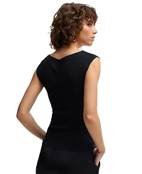 Boss by Hugo Women's Knitted Structure V-Neck Top