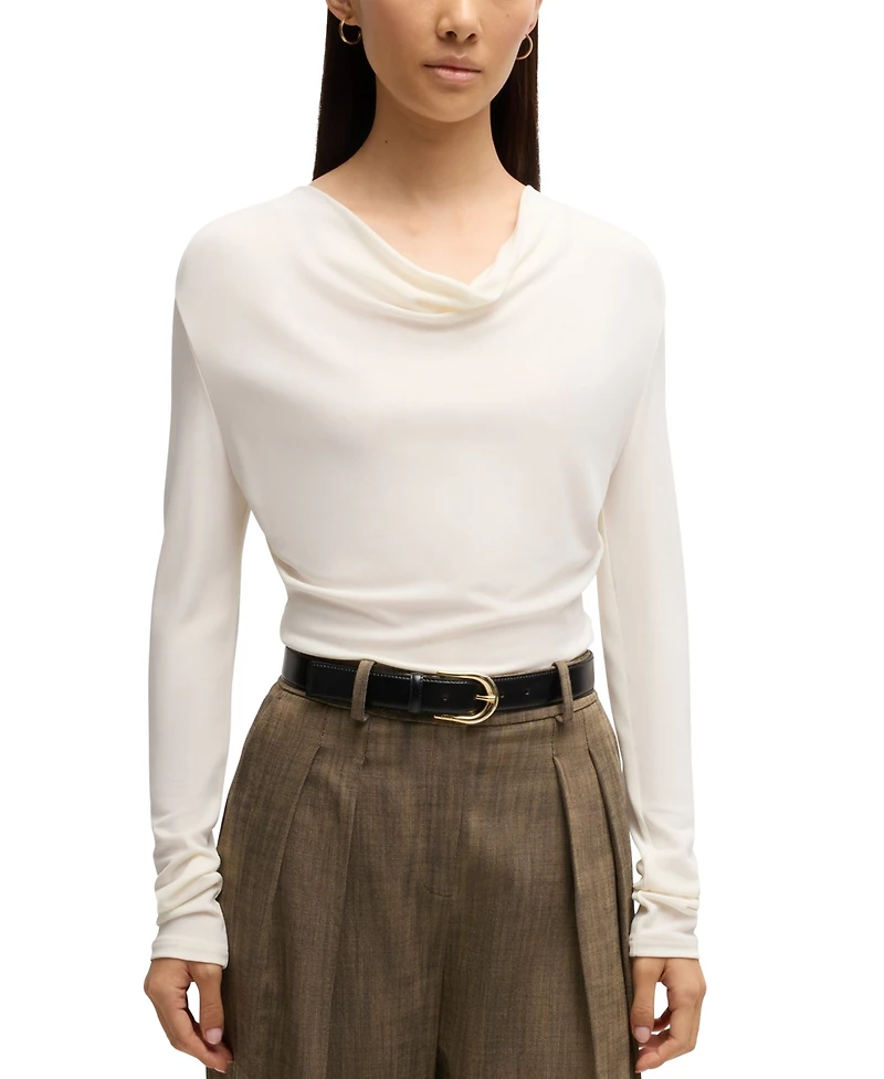 Boss by Hugo Women's Cowl-Neck Long-Sleeved Top