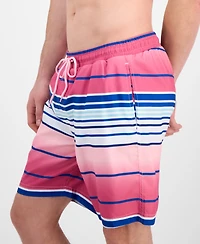 Club Room Men's Melee Stripe 7" Swim Trunks, Exclusively at Macy's