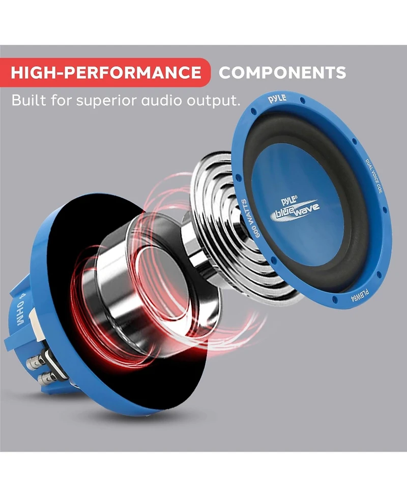 Pyle 8-Inch Car Subwoofer, 600 Watts, Dual Voice Coil (Dvc)