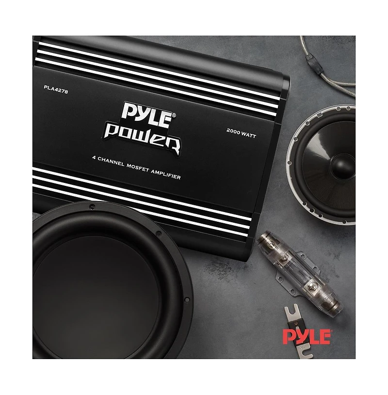 Pyle 4-Channel Bridgeable Mosfet Car Amplifier, 2000 Watts