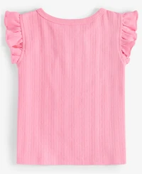 First Impressions Baby Girls Solid Pointelle Flutter-Sleeve Top, Exclusively at Macy's