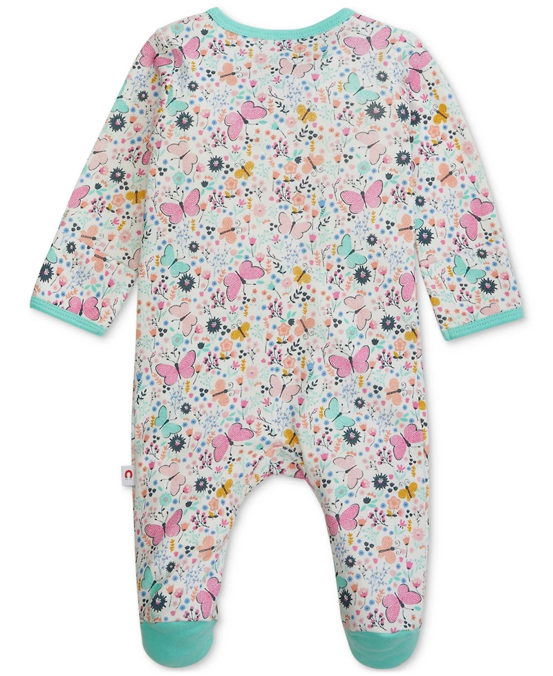 Easy = Magnetic Close Baby Cotton Footed Coverall