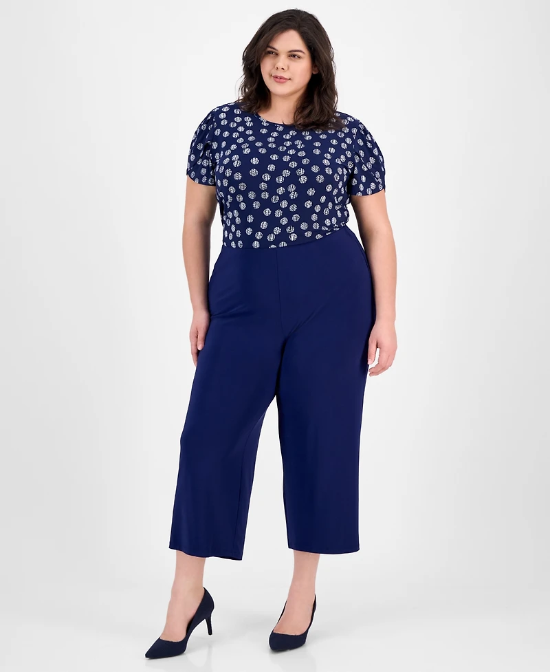 Ak Anne Klein Plus High-Rise Cropped Pull-On Pants