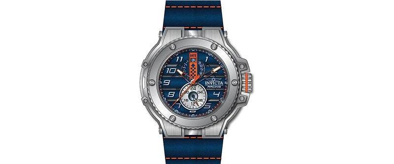 Invicta Men's 47378 Racing Quartz 3 Hand Orange, Blue Dial Watch