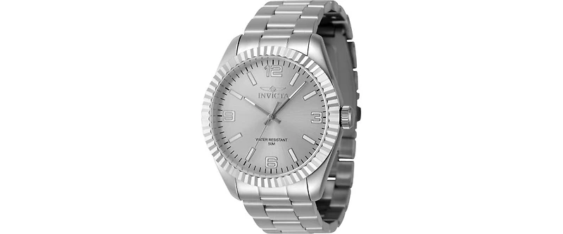 Invicta Men's 47449 Specialty Quartz 3 Hand Silver Dial Watch