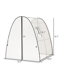 Outsunny Walk-In Hoop House house with bags, 6' x 6' x 6.6',