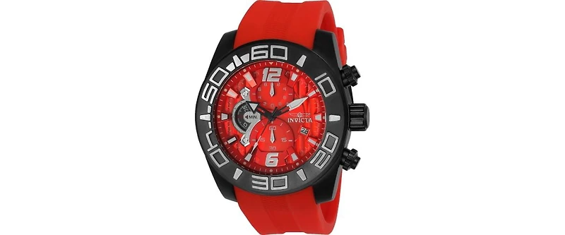 Invicta Men's 24161 Pro Diver Quartz Multifunction Red Dial Watch