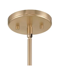 Possini Euro Design Givens 19 3/4" Modern Pendant Chandelier Ceiling Light Fixture Dining Room Over Table 6-Light Satin Bronze and Wood Finish