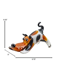 Dale Tiffany 6.25" Zainy Dog Art Glass Figurine