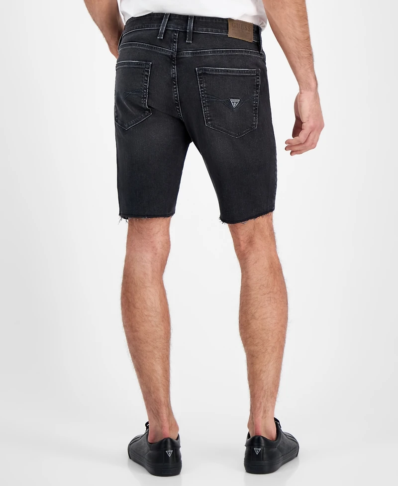Guess Men's Logan Slim Fit Denim Raw Edge 9" Shorts