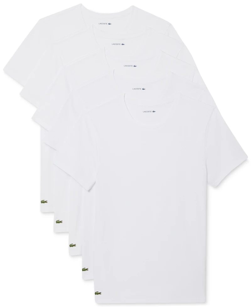 Lacoste Men's 5-Pack Slim Fit Crewneck Undershirts