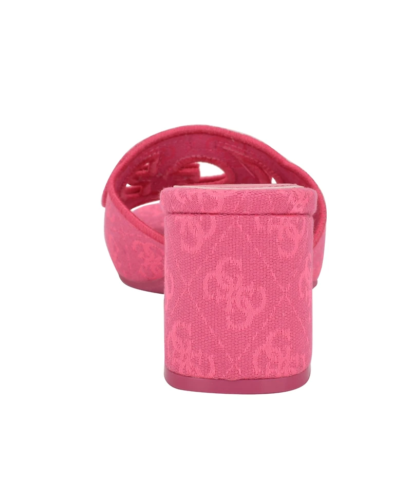 Guess Women's Galsee Quattro-g Cutout Block Heel Sandals