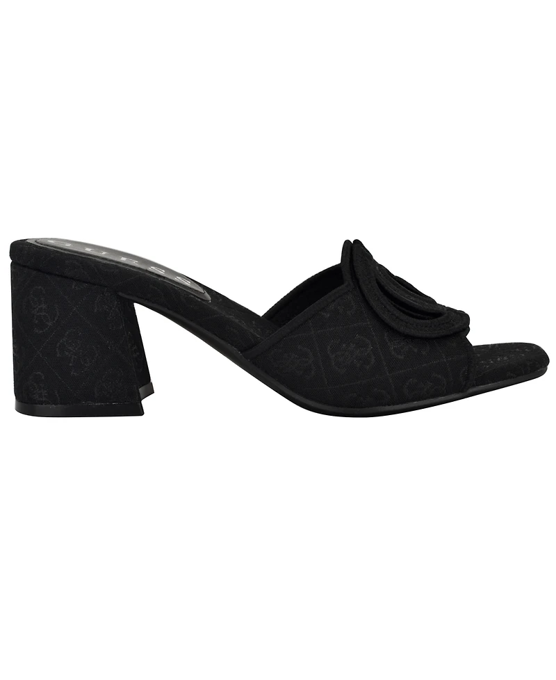 Guess Women's Galsee Quattro-g Cutout Block Heel Sandals