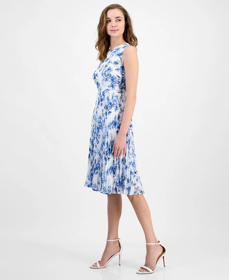 Anne Klein Women's Sleeveless Floral Fit & Flare Dress