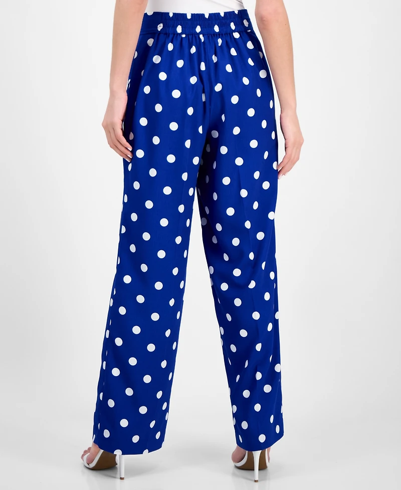Anne Klein Women's Printed Pull-On Wide-Leg Pants