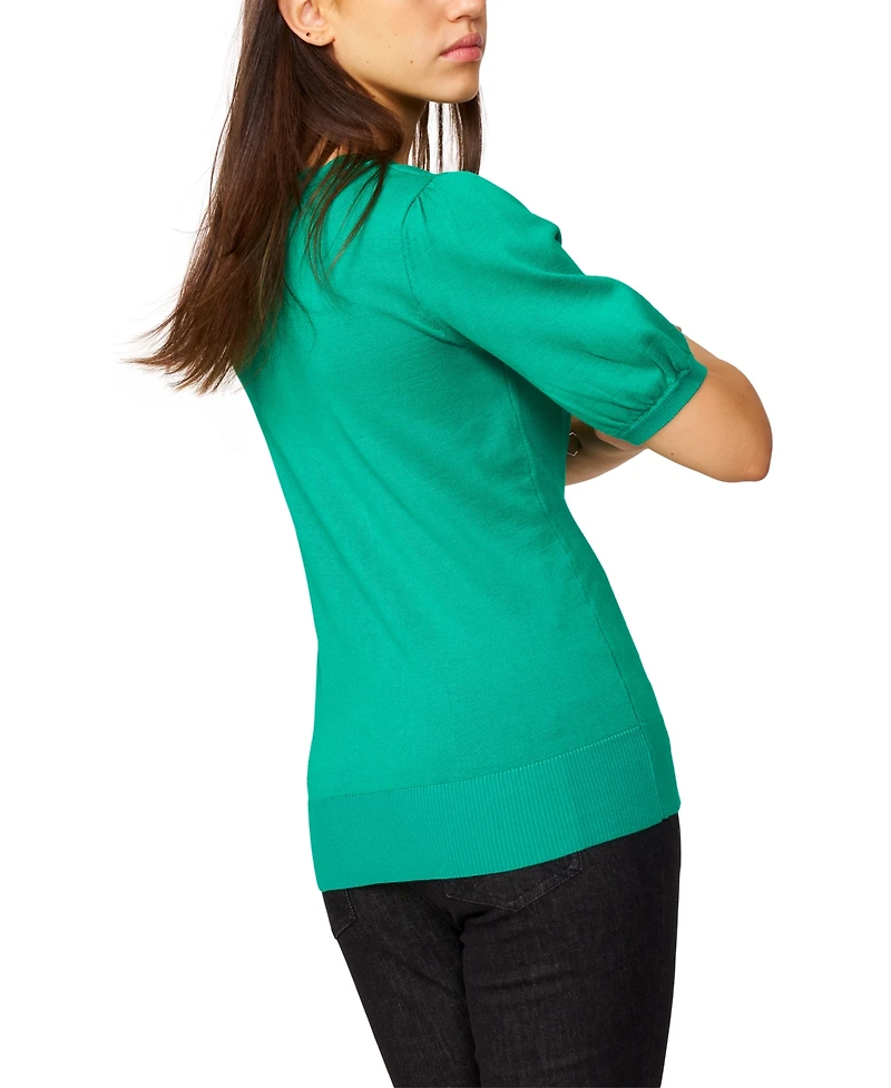 Melissa Paige Women's Scalloped Short-Sleeve Sweater