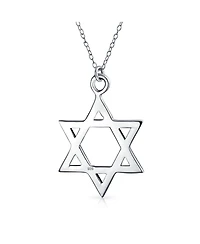 Bling Jewelry Classic Star of David Pendant Necklace in Sterling Silver