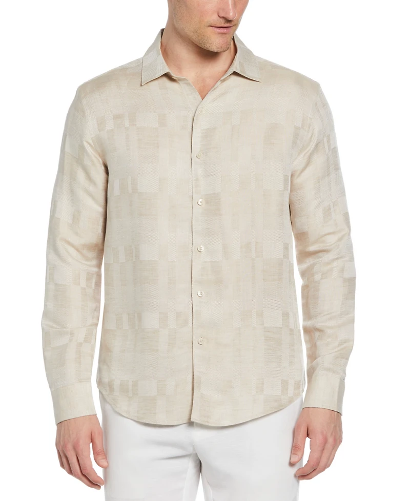 Cubavera Men's Textured Linen Blend Button-Down Shirt