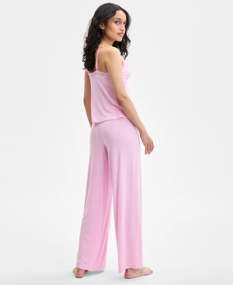 I.n.c. International Concepts Women's Lace-Trim Knit Tank & Pajama Pants Set