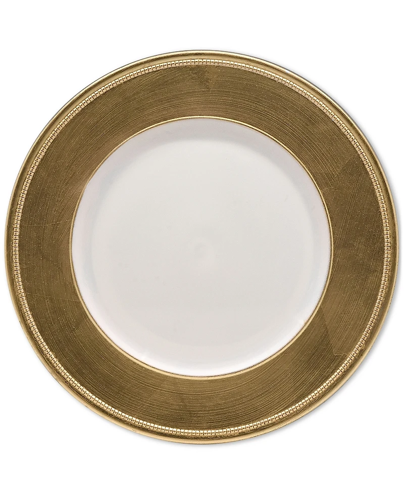 American Atelier Leaf Rim/White Charger Plates, Set of 12