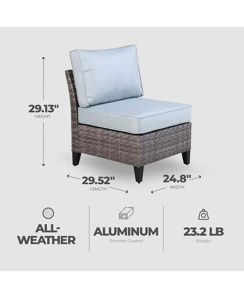 Four Seasons Courtyard Serronova Brisbane Aluminum Cushioned Chair, Light Gray