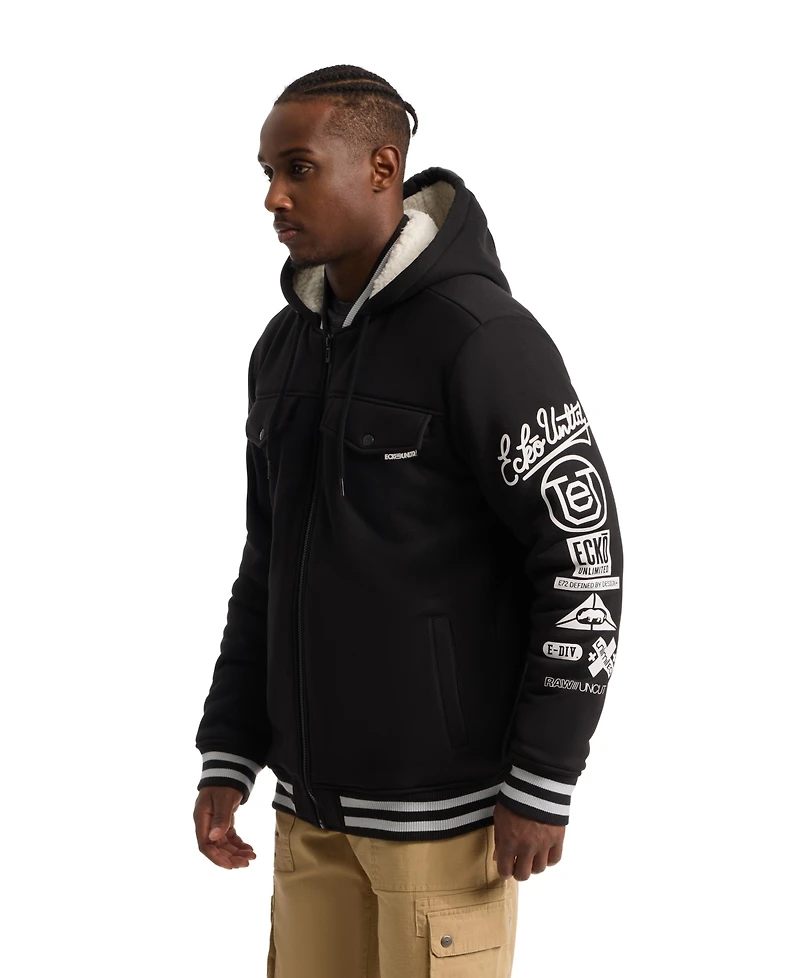 Ecko Unltd Men's Renown Sherpa Varsity Jacket