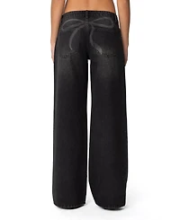 Edikted Womens Vyxen Vintage Washed Low Rise Jeans