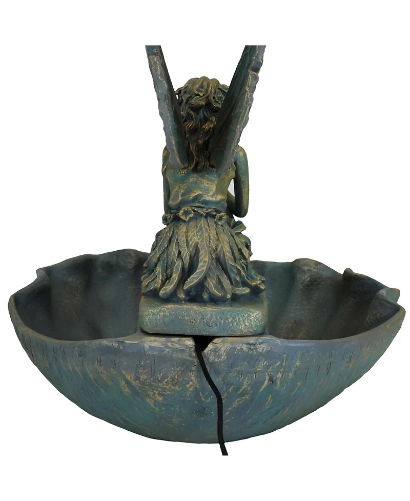 30"H Electric Fiberglass Fairy Shell Outdoor Water Fountain