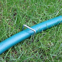 100 Pack Galvanized Garden Stakes - Landscape Staples - U Shaped Garden Staples - Landscape Yard Stakes for Gardening - 12 Inch