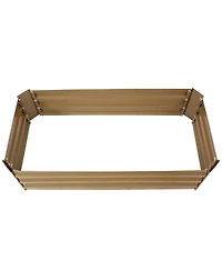 Raised Corrugated Galvanized Steel Rectangle Garden Bed for Plants, Vegetables, and Flowers