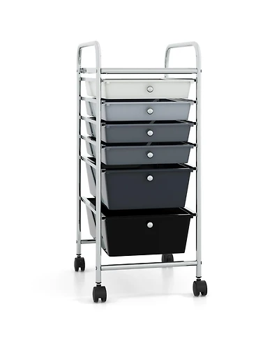 Gouun 6 Drawers Rolling Storage Cart Organizer-Mixed