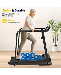 Redliro Walking Treadmill with Long Handrails 300lbs Capacity Recovery Fitness Exercise Machine for Seniors