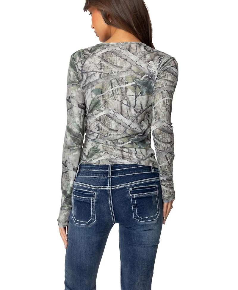 Edikted Womens Camo Babe Top